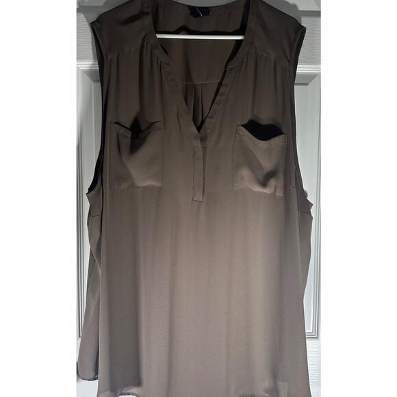 Torrid Harper Georgette Sleeveless Blouse – Brown Mocha – Size 5X - Picture 8 of 9